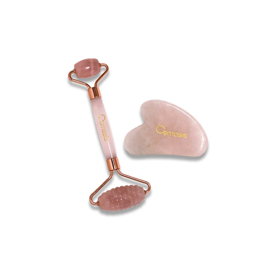 Rose Quartz Facial Roller & Gua Sha